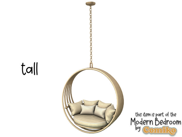 Sims 4 — Comiko Modern Bedroom Hanging Chair (tall) by Comiko — Part 2 - Modern Bedroom Set is base game compatible and