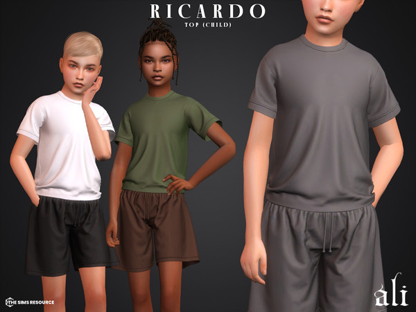 Sims 4 — RICARDO top (child) by ali1 — Basic T-shirt