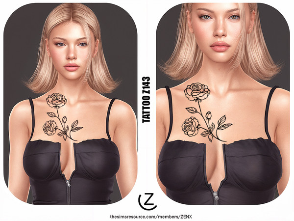 Sims 4 — TATTOO Z143 by ZENX — All Age
