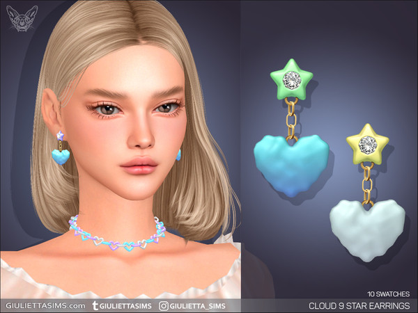 Sims 4 — Cloud 9 Star Earrings by feyona — Cloud 9 Star Earrings come with 10 swatches.
