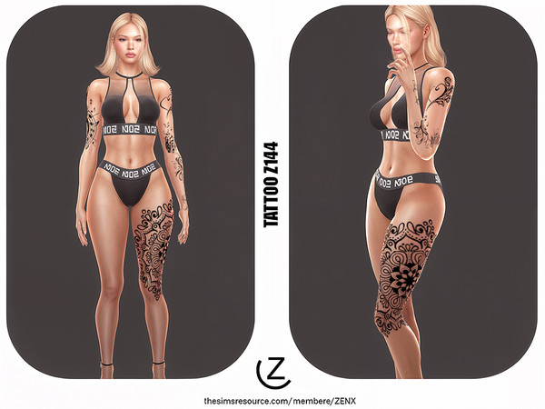 Sims 4 — TATTOO Z144 by ZENX — All Age