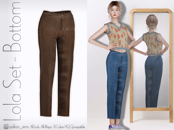 Sims 4 — Lola Set Bottom - ACN 672 by Asilkan — - 8 Colors