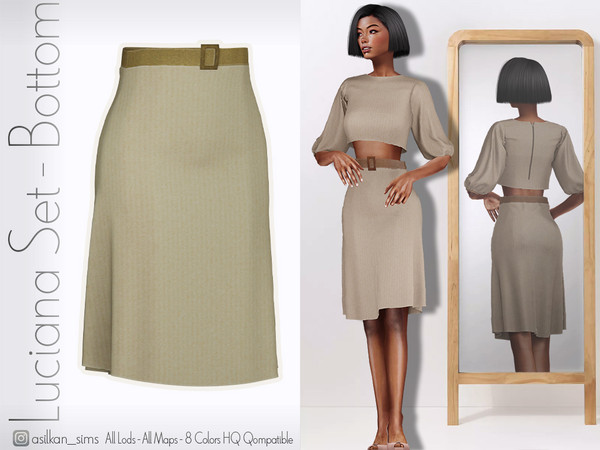 Sims 4 — Luciana Set Bottom - ACN 674 by Asilkan — - 8 Colors