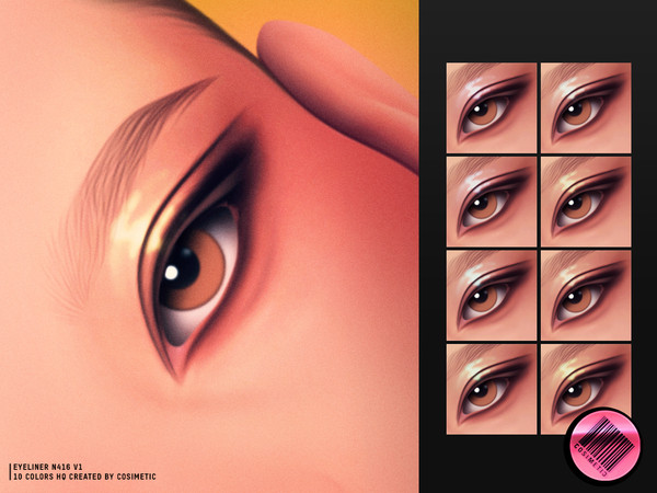 Sims 4 — Glossy Eyeliner N416 V1 by cosimetic — - Female