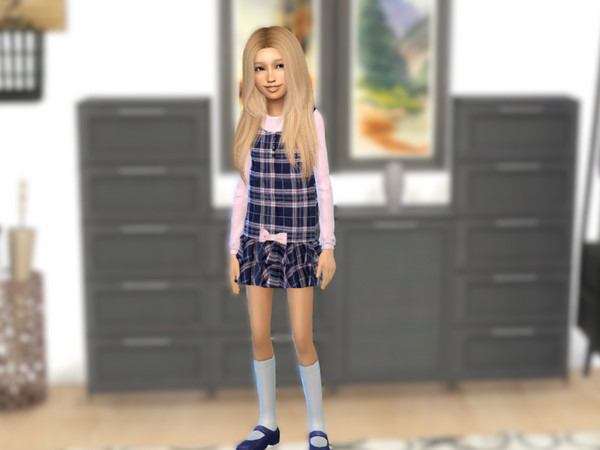 Sims 4 — Jumper Dress - School Spirit by oldmanjenny — Recolor of Akogare's dress no. 106, 1 swatch