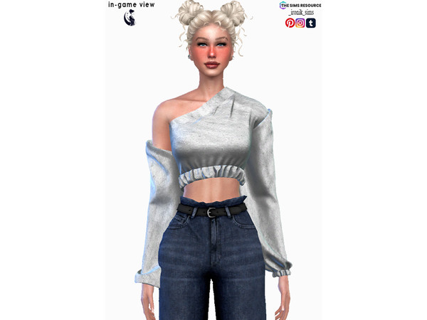 Sims 4 — Agape Blouse by _ironik_ — -8 Colors