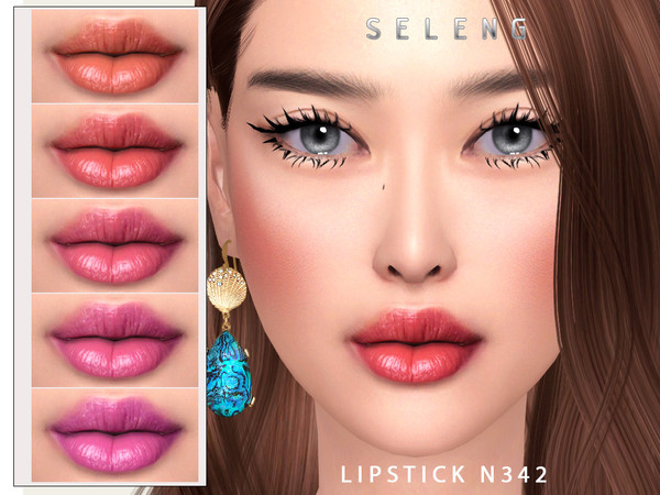 Sims 4 — Lipstick N342 by Seleng — The lipstick has 15 colours and HQ compatible. Allowed for teen, young adult, adult