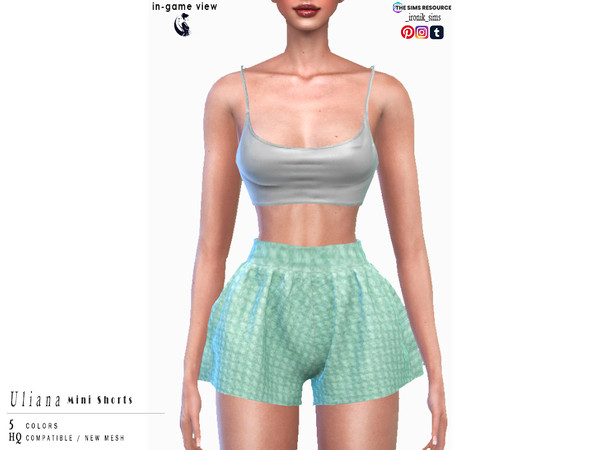 Sims 4 — Uliana Mini Shorts by _ironik_ — -5 Colors