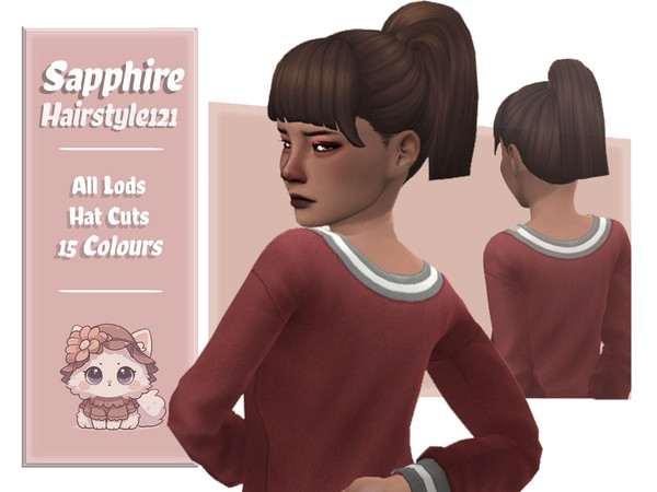 Sims 4 — Sapphire Hairstyle (Children) by AarainAroma — Aroma Hairstyle 121 This hairstyle is a conversion of Aroma