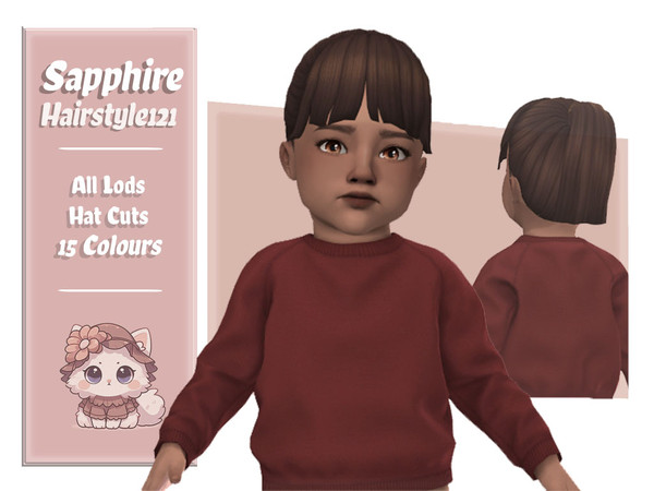 Sims 4 — Sapphire Hairstyle (Toddler) by AarainAroma — Aroma Hairstyle 121 This hairstyle is a conversion of Aroma