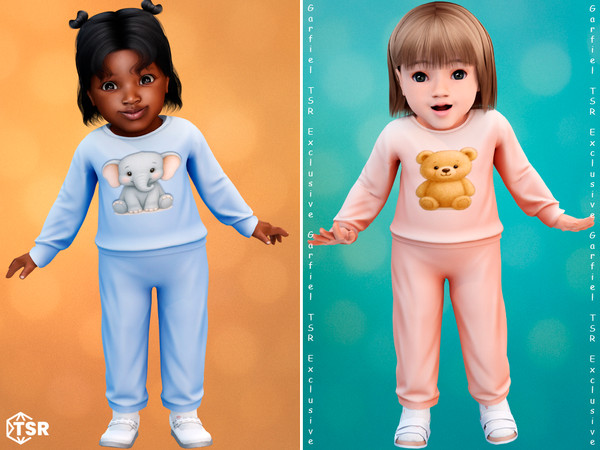 Sims 4 — Infant - Soft pajamas with cute animal prints by Garfiel — These infant pajamas are designed for ultimate