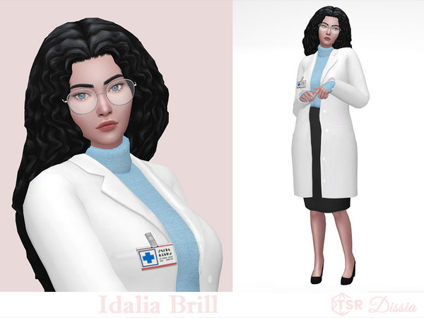 Sims 4 — Idalia Brill by Dissia — Idalia is Genius, Clumsy and Cheerful with a Nerd Brain aspiration.