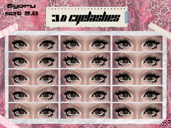 Sims 4 — Gyaru 3D Eyelashes by Venerian by Venerian — Teen to Elder HQ compatible 15 swatches Found in the eyelashes