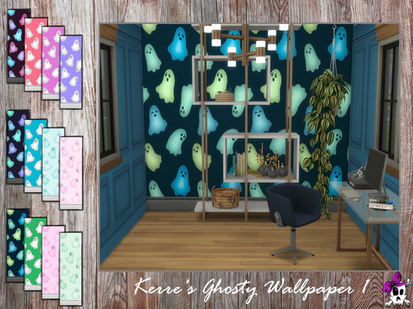 Sims 4 — Kerre's Ghosty Wallpaper by Kerre2215 — I was feeling a little spooky and decided to make some recolors of one