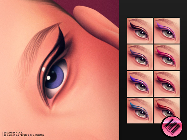 Sims 4 — Eyeliner N417 V1 by cosimetic — - Female