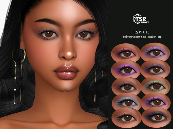 Sims 4 — IMF Becky Eyeshadow N.401 by IzzieMcFire — Becky Eyeshadow N.401 contains 10 colors in hq texture.