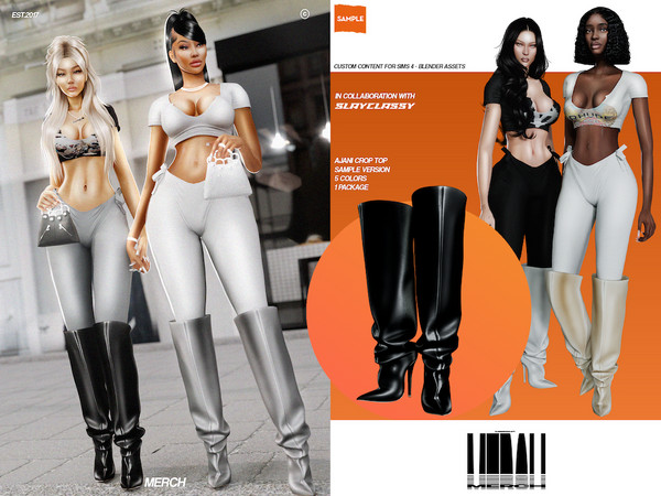 Sims 4 — MERCH - Ajani Crop Top by VentaStudio — 5 Swatches