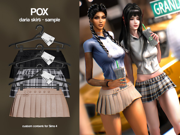 Sims 4 — POX - Daria Skirt by VentaStudio — - 5 Swatches (15 Swatches on Patreon)