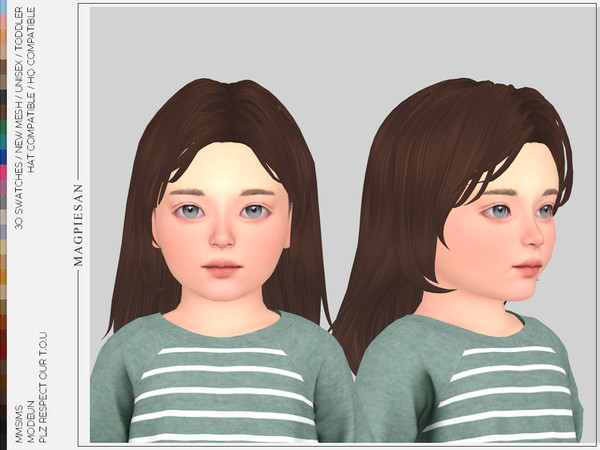 Sims 4 — Modeun Hair for Toddler by magpiesan — Straight hairstyle in 30 colors for Toddler.
