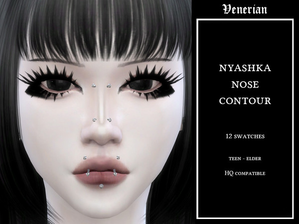 Sims 4 — Nyashka Nose Contour by Venerian by Venerian — 12 swatches HQ compatible Teen to elder No gender or frame