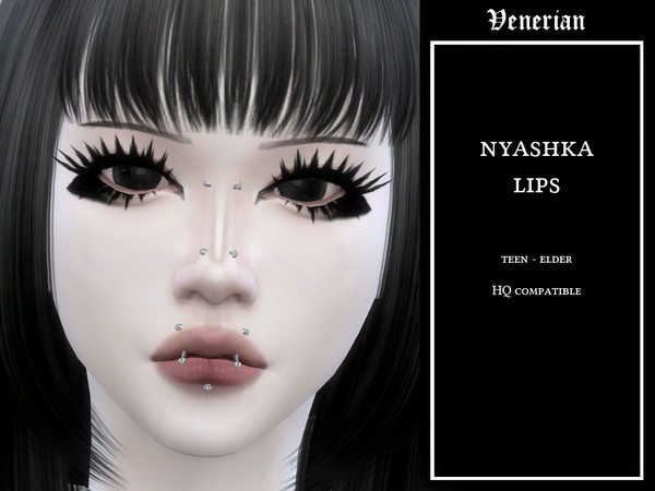 Sims 4 — Nyashka Lips by Venerian by Venerian — 11 swatches HQ compatible Teen to elder No gender or frame restrictions