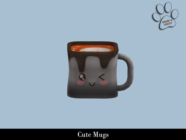 Sims 4 — Cute Mugs - Marshmallow by siomisvault — And following the cute food set I decided to make cute mugs too! I hope