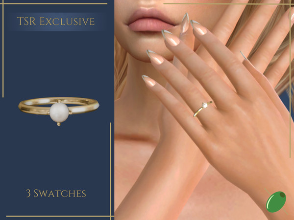 Sims 4 — Pearly Engagement Ring by Pitted0live — Simple pearl engagement ring Custom catalog image Custom spec map