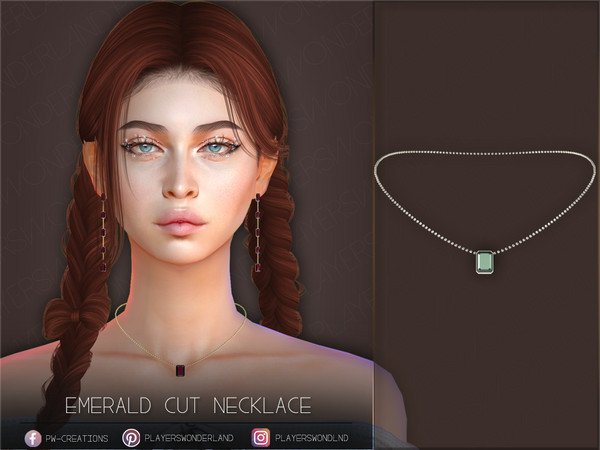 Sims 4 — Emerald Cut Necklace by PlayersWonderland — Fitting emerald cut necklace for my earrings. - 9 Swatches
