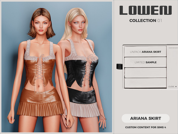 Sims 4 — LOWEN - Ariana Skirt by VentaStudio — 5 Swatches (12 Swatches on Patreon)