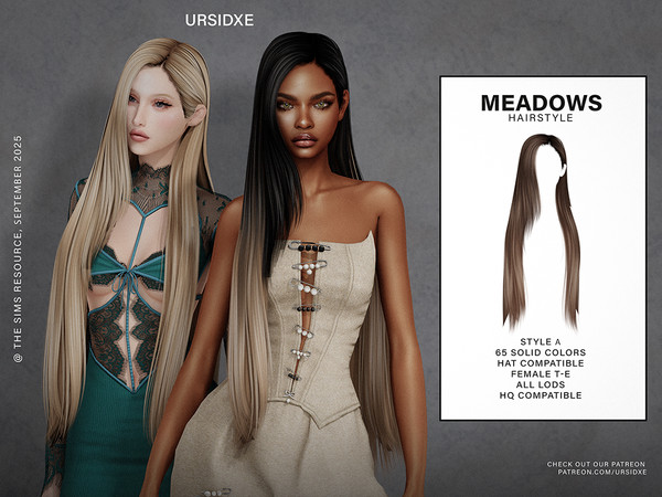 Sims 4 — Meadows (Hairstyle) - Style A by Ursidxe — Female