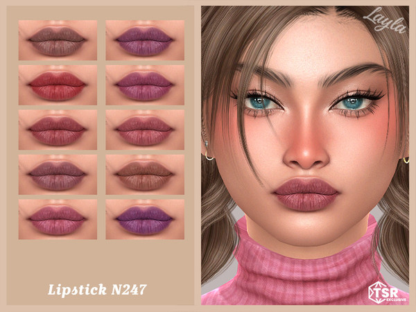 Sims 4 — Lipstick N247 by Layla — Previews were made using HQ Mod
