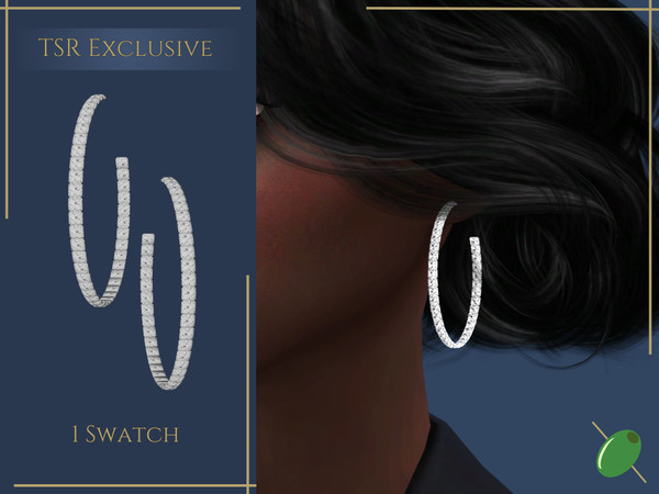 Sims 4 — Kiki Hoops by Pitted0live — Large diamond hoops Custom catalog image