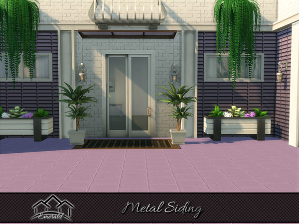 Sims 4 — Metal Siding wall 6 by Emerald — Metal siding provide a durable residential alternative to wood with variety of