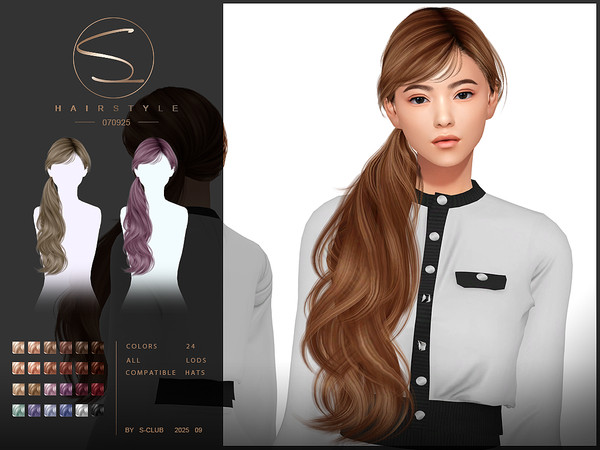 Sims 4 — S-CLUB_070925_ ponytail hairstyle by S-Club — ponytail hairstyle hope you like, thank you.