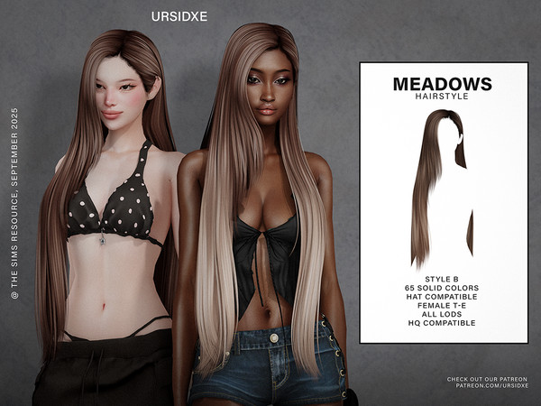 Sims 4 — Meadows (Hairstyle) - Style B by Ursidxe — Female
