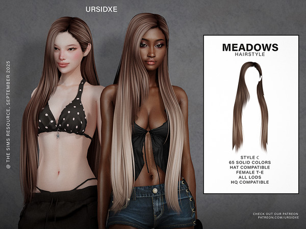 Sims 4 — Meadows (Hairstyle) - Style C by Ursidxe — Female