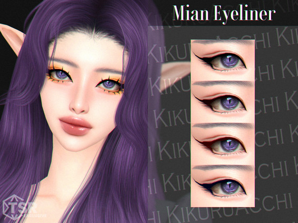 Sims 4 — Mian Eyeliner by Kikuruacchi — - It is suitable for Female and Male. ( Teen to Elder ) - 4 swatches - HQ