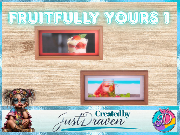 Sims 4 — Fruitfully Yours - Landscape  | JuatDraven Draven Fruit Strawberry Blueberry Banana Mango Blackberry Canvas by