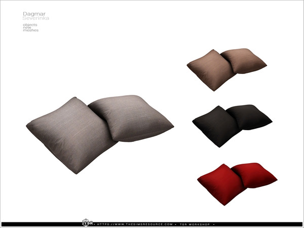 Sims 4 — Dagmar - bed pillows by Severinka_ — A set of furniture and decor for the design of the bedroom. 8 items - bed,