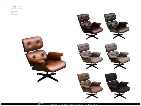 Sims 4 — Dagmar - living chair by Severinka_ — A set of furniture and decor for the design of the bedroom or study. 9