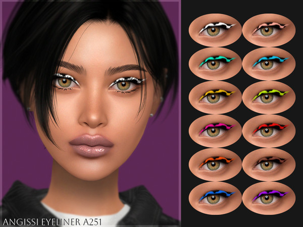 Sims 4 — Eyeliner A251 by ANGISSI — PREVIEWS MADE USING HQ MODE Makeup category