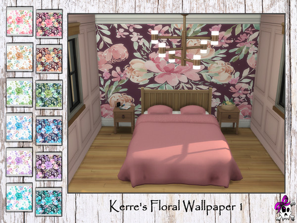 Sims 4 — Kerre_FloralWallpaper1.package by Kerre2215 — Set of Floral Wallpapers made by Kerre