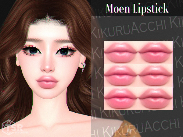 Sims 4 — Moen Lipstick by Kikuruacchi — - It is suitable for Female and Male. ( Teen to Elder ) - 6 swatches - HQ