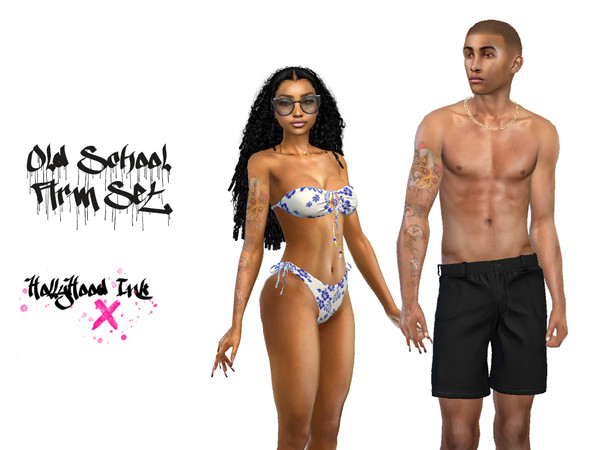 Sims 4 — OLD SCHOOL ARM SET 2.package by teekdafreek2 — Old School Arm Sleeve Tattoo Set
