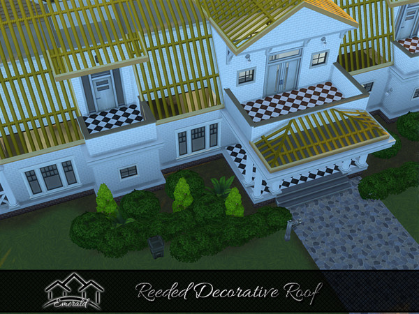 Sims 4 — Reeded Decorative Roof3 by Emerald — Reeded Decorative Roof is the perfect dynamic glass to really enhance your