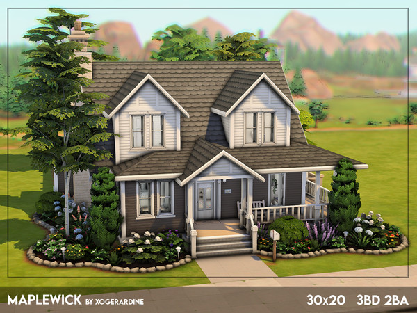 Sims 4 — Maplewick (NO CC) by xogerardine — I was in a mood to build a simple family house with 3 bedrooms and a cute