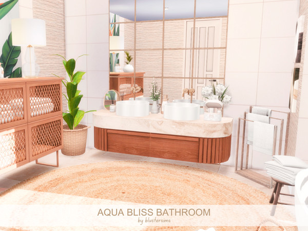 Sims 4 — Aqua Bliss Bathroom by BlusterSims — Size: 4x5