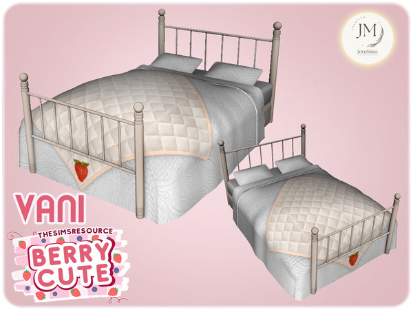 Sims 4 — Jomsims berryCute Vani bed by jomsims — berryCute Vani bedroom Bring sweetness to your Sims home with the Berry