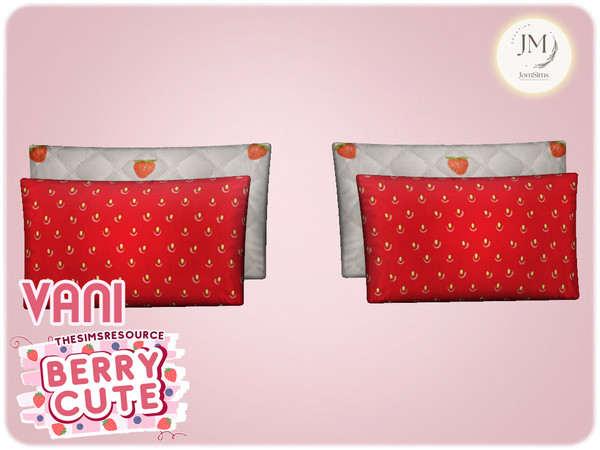 Sims 4 — Jomsims berryCute Vani cushions bed by jomsims — berryCute Vani bedroom Bring sweetness to your Sims home with