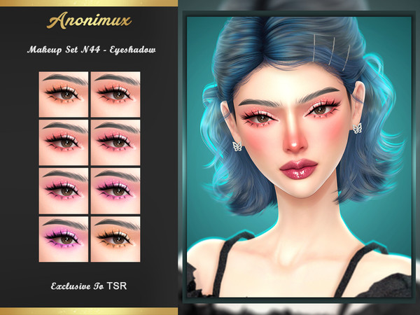 Sims 4 — Makeup Set N44 - Eyeshadow by Anonimux_Simmer — - 8 Swatches